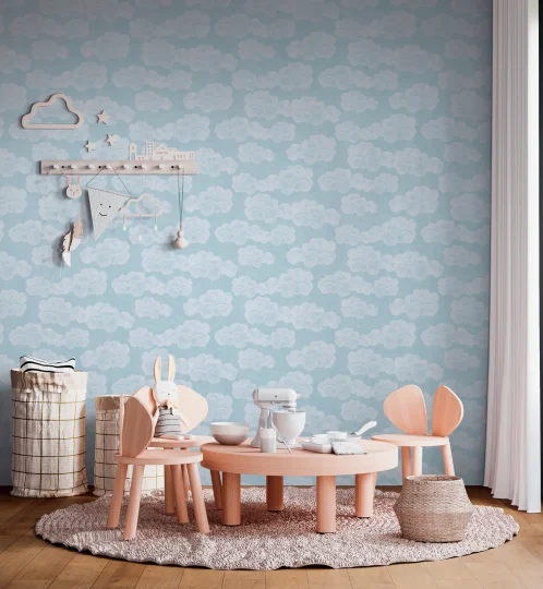 Papier peint — Écume bleue Claire